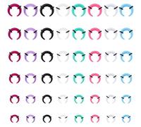 Fampery 48Pcs Acrylic Septum Stretching Kit - 14G 12G 10G 8G 8 Colors Septum Ring - C Shape Buffalo Septum Pincher Gauge Kit Piercing Jewelry For Stretching Pierced Nose Ear Cartilage