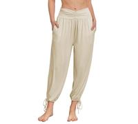 Famulily Harem Trousers for Women UK Oversize Yoga Pants Comfy Leisure Joggers Hippie Pants with Pockets Khaki XL