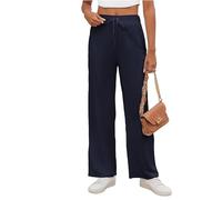 Famulily Wide Leg Sweatpants for Women with Pockets, Activewear Trousers Pull On Drawstring Joggers Causal Lounge Pants (S, Blue)