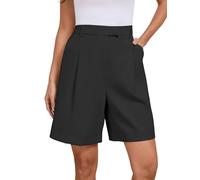 Famulily Womens Hot Pants Summer Wide Leg Shorts High Waisted Casual Bermuda Shorts Lightweight Workwear Shorts Black XXL