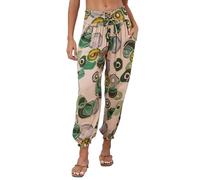 Famulily Women's Printed Harem Pants Relaxed Yoga Pants Summer Casual Tummy Control Loose Flowy Pants Green M