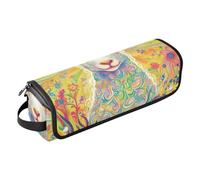 famyily 2 in 1 Hair Tools Organizer with Heat Resistant Mat Large Capacity Hair Straighteners Organizer for Flat Iron Hot Tools and Haircare Accessories, Easter Lamb