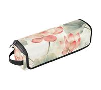 famyily 2 in 1 Hair Tools Organizer with Iron Mat Large Capacity Hair Tool Organizer for Flat Irons, Straighteners, Curling Irons, India Water Lily Beauty Flowers