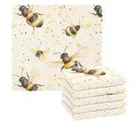famyily Bumble Bees Yellow Microfiber Drying Towel Kitchen Tea Towels Terry Cloth Dish for Decorative New Home Classic 11x14in