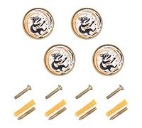 famyily Cartoon Shrunk Music Kitchen Cabinet Knobs and Handles Knobs and Pulls 1.26 Inch (32mm) for Bedroom 4 Pack