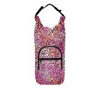 famyily Colorful Aesthetic Unique Beauty Leopard Pattern Purple Sling Water Bottle Holder Foldable Insulated Bag for Water Bottles Backpack Water Bottle Holder,Fits 20 oz, 24 oz, 32 oz,40 oz bottles