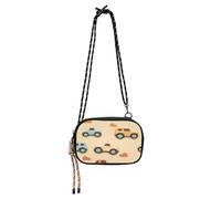 famyily Cute Crossbody Bags Women Waterproof with Credit Card Slots Handbags Go shopping- Construction Vehicles, Rainbow Monsters Truck Car Terracotta