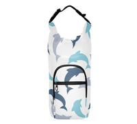 famyily Dolphin Ocean Cute Cartoon Gray Bottle Holder Lightweight Insulated Water Bottle Holder Hiking Water Bottle Holder,Fits 20 oz, 24 oz, 32 oz,40 oz bottles