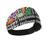 famyily Grey Leopard Print Halloween Pattern Cooling women's headbands Stretchy sweaty bands for basketball basketball tennis YogaColorful Duchshund Dog Stars