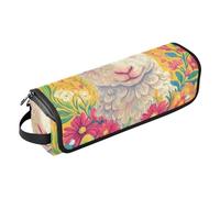 famyily Hair Tool Travel Bag for Women with Removable Heat Resistant Mat Large Capacity Hair Tool Organizer for Hot Tools Curling Iron Flat Irons Hair Volumizer Styler, Easter Lamb