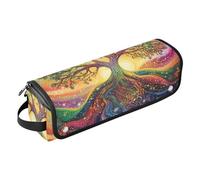 famyily Hot Hair Tools Travel Bag and Heat Resistant Mat Waterproof Portable Open Flat Travel Bag for Flat Iron Hot Tools and Haircare Accessories, The Tree Colorful