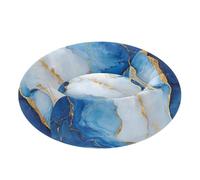 famyily Marble Royal Blue White Pet Cat Beds Calming Anti Anxiety Cat Cave Bed for Medium Size Pets Sleeping M