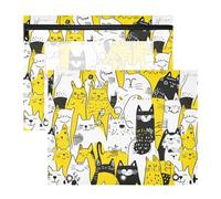 famyily Pencil Case With Smooth Zippers Pen Holder Case for A4 Paper Letter 2 Pack Students Home Sweet Siamesecats Yellow