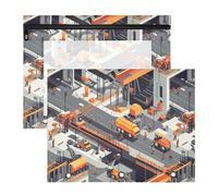 famyily pencil pouches Sturdy Pocket Folders for A4 Paper Letter 2 Pack Teacher Storing School Students Teacher Supplies Construction Scene Building Bridges Dump Truck Concrete Mixer Truck