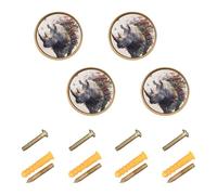 famyily Rhino 3D Fungi Dresser Pulls and Knobs Kitchen Drawer Knobs 1.26 Inch (32mm) for Living Room 4 Pack