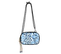 famyily Small Purse Crossbody for Men Practical with Credit Card Slots Handbags Walk the dog- Burgundy Leopard Print, Blue Summer Leopard Print