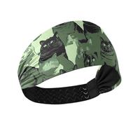 famyily Sweet British Shorthair Cats Green no slip sweat absorbing headband Elastic hair for make up make up Yoga FootballColorful Duchshund Dog Stars