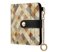 famyily Trendy Ladies Slim Foldable Wallet Cute Minimalist PU Leather Wallet for Women- Yellow Chromatic Jigsaw