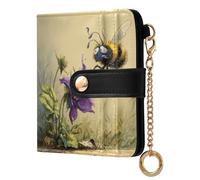famyily Trendy Women's Compact Folding Wallet Cute PU Leather Bifold Wallet for Men Women Travel- Cartoon Bees