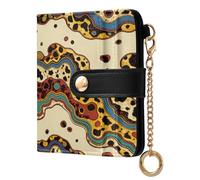 famyily Trendy Women's Small Folding Wallet Unique Premium PU Leather Wallet for Women- Land Color Steady Oil Paint