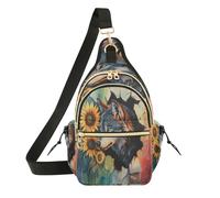 famyily Womens Side Bags Crossbody Waterproof Ladies Camera Bag for Golf,Travel Dark Gothic Cartoon Clown, Wolf Breaking Through the Wall