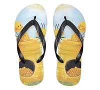 famyily Yellow Hair Bunny Anime Bee Collecting Honey Beehive rubber women flip flops supportive women sandals for party, Bee Collecting Honey Beehive, XX-Large XX-Wide