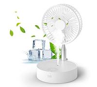 Fan 7 Leaf 3 Speed Portable Telescopic Folding Small Quiet Desktop USB Humidifier 7200mAh Remote Controlled 140° Moving Head Night Light with Spray Hole