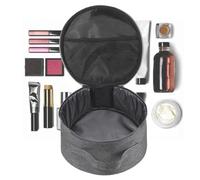 Fan Bag - 600D Cloth Round Portable Case, Folding Telescopic Fan Pouch, Lightweight Softs Stretch Storage Holder, Travel Makeup Carrier | for Beach Picnic Camping Outdoor Daily Errand