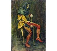FAN C. John William Waterhouse - Touchstone, The Jester Canvas Wall Art Rolled 40X60 cm - Mythology Paintings Reproductions Prints
