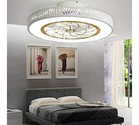 Fan Ceiling Lamp with Lighting and Remote Control, Quiet Adjustable Wind Speed Dimmable Invisible Simple Modern Hanging Lamp, Bedroom Living Room Kids Room Lighting