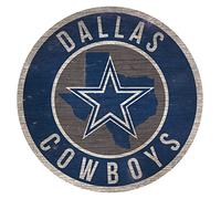 Fan Creations Dallas Cowboys Wood Sign 12 Inch Round State Design
