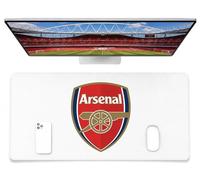 Fan Decor Arsenal Desk Mat 35x60cm - Desk Protector Mat Non Slip, Durable, Easy Clean Desk Pad - Mousemat for Desktop, Gaming, Office Accessories, Mousepad - Licensed Arsenal Gifts for Men & Boys