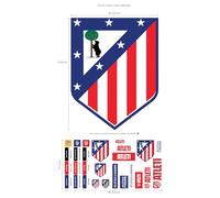 Fan Decor Atlético de Madrid Sticker Pack - 37 Official Atleti Vinyl Stickers - Waterproof, Removable, Non-Toxic - for Laptops, Phones, Scrapbooks, Party Bags - Kids Gift - 50x30cm