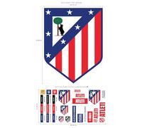 Fan Decor Atlético de Madrid Sticker Pack - 37 Official Atleti Vinyl Stickers - Waterproof, Removable, Non-Toxic - for Laptops, Phones, Scrapbooks, Party Bags - Kids Gift - 70x40cm