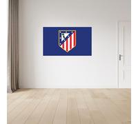 fan decor Atlético de Madrid Vinyl Wall Sticker - Large (130cm (w) x 80cm (h) - Full Colour Crest on Brand Blue