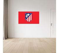 fan decor Atlético de Madrid Vinyl Wall Sticker - Small (65cm (w) x 40cm (h) - Full Colour Crest on Brand Red