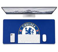 Fan Decor Chelsea FC Large Desk Mat 43x90cm - Desk Protector Mat Non Slip, Durable, Easy Clean Desk Pad - Mousemat for Desktop, Gaming, Office Accessories Mousepad - Chelsea FC Gifts for Men & Boys
