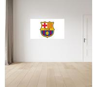 fan decor FC Barcelona Vinyl Wall Sticker - Small (65cm (w) x 40cm (h) - Full Colour Crest on White