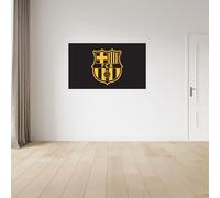 fan decor FC Barcelona Vinyl Wall Sticker - Small (65cm (w) x 40cm (h) - Yellow Crest on Black