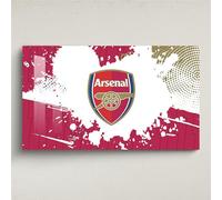 fan decor Licensed Décor Arsenal FC Acrylic Wall Art - Large (130cm (w) x 80cm (h) - Full Crest on Lightening Colour Splash