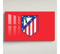 fan decor Licensed Décor Atlético de Madrid Acrylic Wall Art - Large (130cm (w) x 80cm (h) - Full Colour Crest on Brand Red