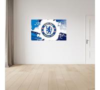 fan decor Licensed Décor Chelsea FC Vinyl Wall Sticker - Small (65cm (w) x 40cm (h) - Full Colour Crest on Graphic Splash