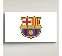 fan decor Licensed Décor FC Barcelona Acrylic Wall Art - Small (65cm (w) x 40cm (h) - Full Colour Crest on White