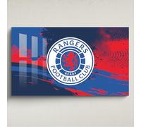 fan decor Licensed Décor Rangers Football Club Acrylic Wall Art- Medium (100cm (w) x 60cm (h) - Full Colour Crest on Textured Background
