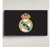 fan decor Licensed Décor Real Madrid Acrylic Wall Art - Large (130cm (w) x 80cm (h) - Full Colour Crest on Brand Black