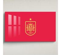 fan decor Licensed Décor The Royal Spanish Football Federation (RFEF) Acrylic Wall Art - Officially Licensed Product - Large (130cm (w) x 80cm (h) - Badge Yellow