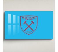 fan decor Licensed Décor West Ham United FC Acrylic Wall Art- Small (65cm (w) x 40cm (h) - Claret Crest on Blue