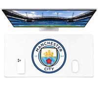 Fan Decor Man City Large Desk Mat 43x90cm - Desk Protector Mat Non Slip, Durable, Easy Clean Desk Pad - Mousemat for Desktop, Gaming, Office Accessories Mousepad - Manchester City Gifts for Men & Boys