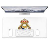 Fan Decor Real Madrid Desk Mat 35x60cm - Desk Protector Mat Non Slip, Durable, Easy Clean Desk Pad - Mousemat for Desktop, Gaming, Office Accessories, Mousepad - Real Madrid Gifts for Men & Boys