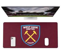 Fan Decor West Ham Large Desk Mat 43x90cm - Desk Protector Mat Non Slip, Durable, Easy Clean Desk Pad - Mousemat for Desktop, Gaming, Office Accessories, Mousepad - West Ham Gifts for Men & Boys